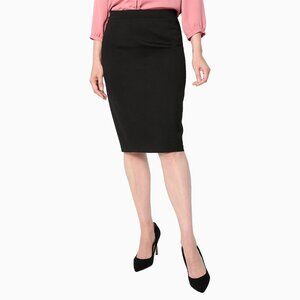 Appleseed's Wool Black Pencil Skirt Straight Fit Preppy Office Academia Sz 12P